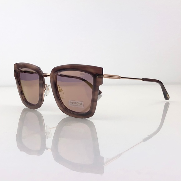 New Tom Ford Lara-02 Havana Square Sunglasses - Picture 6 of 16
